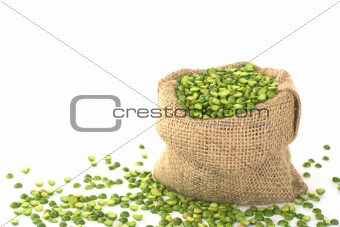 Split Dried Green Peas in Sack