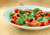 salad of fresh tomatoes with basil and balsamic vinegar