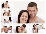 Collage of a lovely couple enjoying the moment