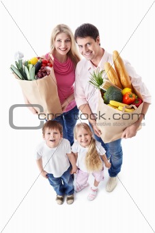 Family with shopping