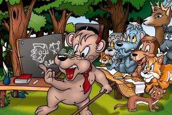 Cartoon Animal Teacher