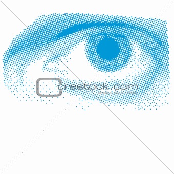 Blue Halftone Eye