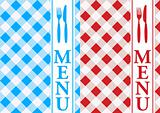 Menu Card - Red and Blue Gingham