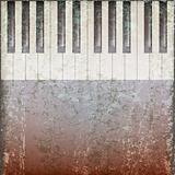 abstract grunge music background with piano keys
