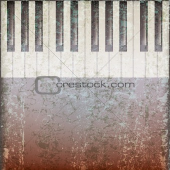 abstract grunge music background with piano keys