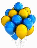 Yellow and blue party ballooons