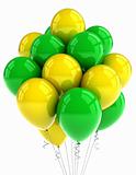 Yellow and green party ballooons