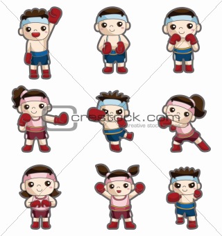 Image 3930178: cartoon boxer icon set from Crestock Stock Photos