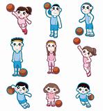 cartoon basketball player icon
