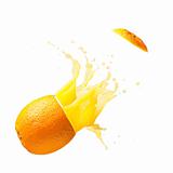 juicy orange is exploding