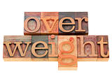 overweight word in letterpress type