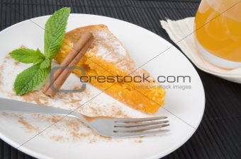 Slice of traditional portuguese cake