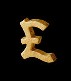 Golden pound sterling symbol