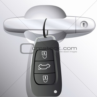 car key and car door handle