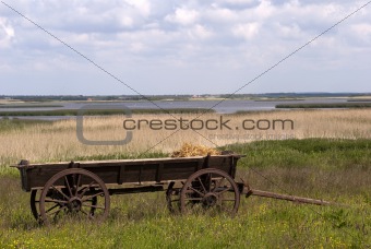 Landscape with old-fashion cart