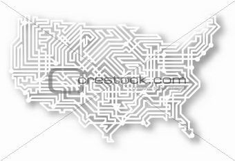 Stylized USA map