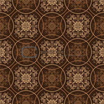 Retro brown floral pattern