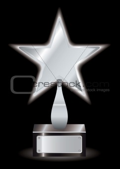 Silver star award trophy