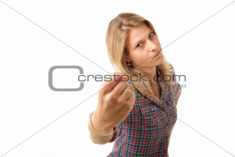 angry woman fist