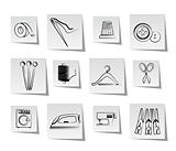 Textile objects and industry   icons