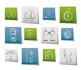 Camping, travel and Tourism icons