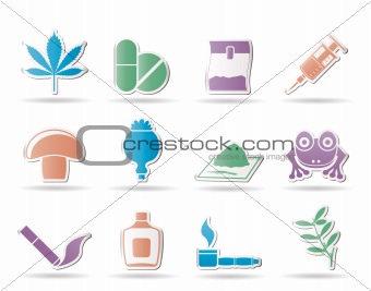 Different kind of drug icons