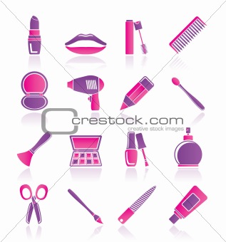 cosmetic, make up and hairdressing icons