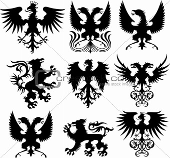 heraldic crest vector set