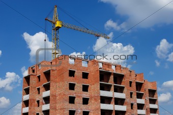 Building crane on the construction
