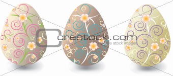 Easter eggs with floral ornaments
