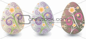 Easter eggs with floral ornaments