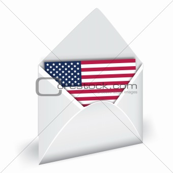 USA flag in envelope