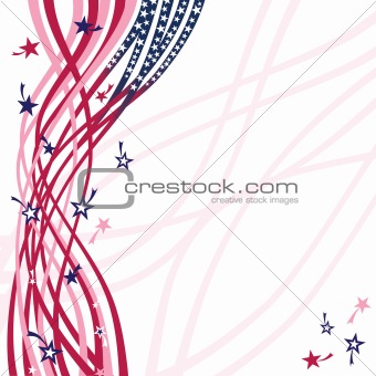 Vector Patriotic Stars USA flag on Stripes Background