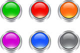 Set of vector glossy blank buttons