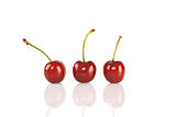 Sweet red cherries isolated on white background