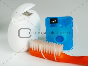Dental tools toothbrush and floss