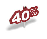 fourty percentage sign, 40 percent