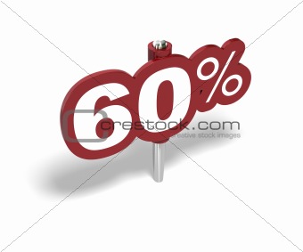 sixty percentage sign, 60 percent