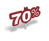 seventy percentage sign, 70 percent