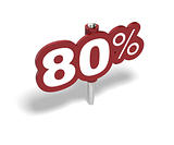 eighty percentage sign, 80 percent