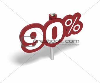 ninety percentage sign, 90 percent