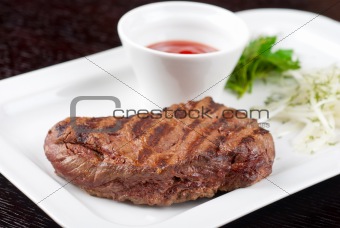 Juicy roasted beef steak
