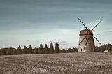 windmill on farm field 