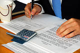 Checking and signing the business contract and/or lease