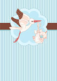 Stork and Baby boy place card