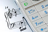 The music sheet represents the ring tones from a cellular phone
