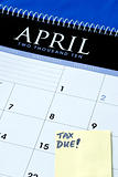 April 15th is the due day for income tax returns isolated in blue