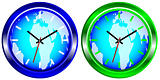 Wall Clock With Map of World