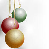 Christmas Balls on Silver Background