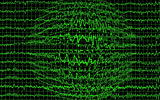 brain wave encephalogramme EEG isolated on black background